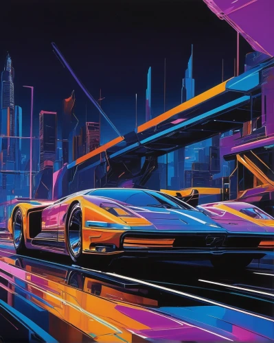 neon arrows,ford gt 2020,futuristic,futuristic landscape,futuristic car,pagani,gulf,acura arx-02a,mclaren automotive,pagani zonda,80's design,3d car wallpaper,supercar,vector,lemans,futura,le mans,neon,sports car racing,p1,Conceptual Art,Sci-Fi,Sci-Fi 23