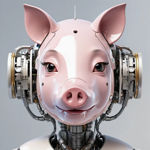 kawaii pig,pig,cybernetics,piggybank,streampunk,domestic pig,cyborg,suckling pig,inner pig dog,chatbot,swine,pork,robotic,porker,piggy,artificial intelligence,humanoid,machine learning,piggy bank,anthropomorphized animals