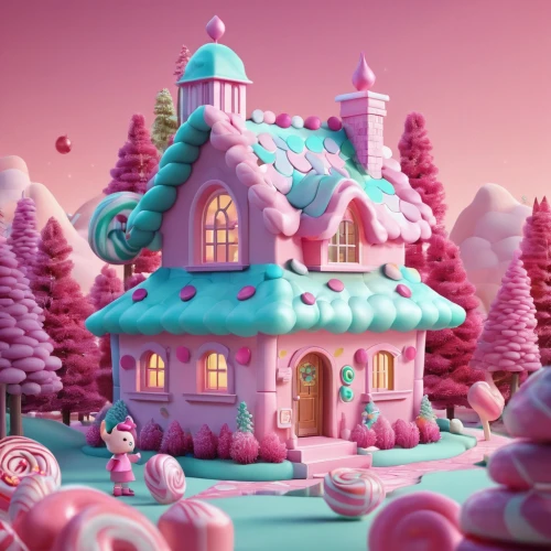 fairy house,fairy village,3d fantasy,sugar house,fairy world,mushroom landscape,whipped cream castle,little house,witch's house,fairy chimney,3d render,fairy forest,crispy house,fairy tale castle,playhouse,fairytale castle,fantasy city,stylized macaron,wonderland,treehouse,Unique,3D,3D Character