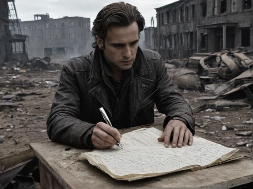 stalingrad,warsaw uprising,lost in war,write down,to write,war correspondent,paperwork,writing-book,french writing,newspaper reading,screenwriter,the model of the notebook,screenplay,write,calculating paper,crossword,rubble,writing,eading with hands,writing articles,Conceptual Art,Fantasy,Fantasy 33