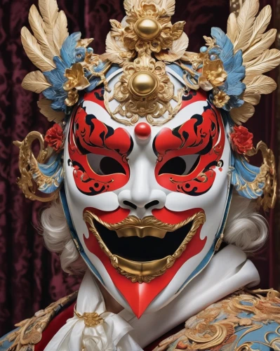 daruma,peking opera,venetian mask,puroresu,taiwanese opera,jōdō,ffp2 mask,nikuman,kyūdō,kenpō,golden mask,masquerade,okinawan kobudō,asakusa,gold mask,mask,royal tiger,emperor,the emperor's mustache,nattō,Conceptual Art,Fantasy,Fantasy 22