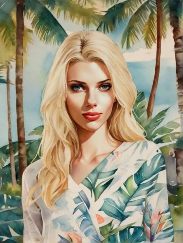 the blonde in the river,oil painting on canvas,oil painting,beach background,blonde woman,photo painting,elsa,marilyn monroe,oil on canvas,luau,aloha,tahiti,beach towel,art painting,khokhloma painting,hula,portrait background,fantasy portrait,girl-in-pop-art,boho art