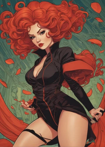 scarlet witch,black widow,transistor,red-haired,poison ivy,red head,rosa ' amber cover,poison,rusalka,scarlet sail,red petals,red ginger,paprika,red apple,ivy,atala,camellia,clary,red rose,redheads,Illustration,Japanese style,Japanese Style 15