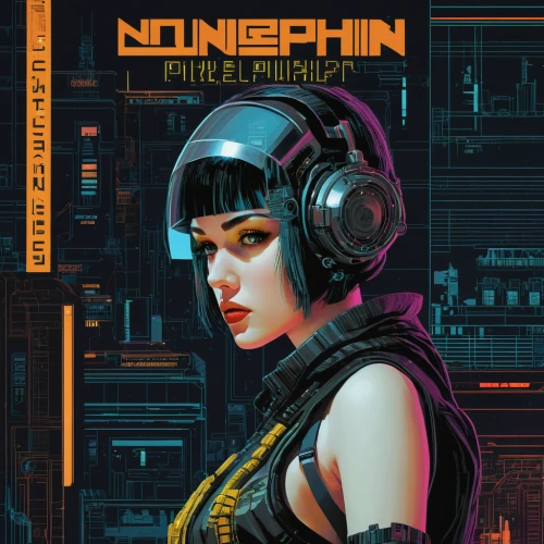 cyberpunk,nn1,synthesizer,cd cover,cybernetics,neophyte,audiophile,nộm,streampunk,cover,northernlight,headphone,ninepins,neon human resources,book cover,telephone operator,novel,computer game,neon tea,electronic music,Illustration,Retro,Retro 15