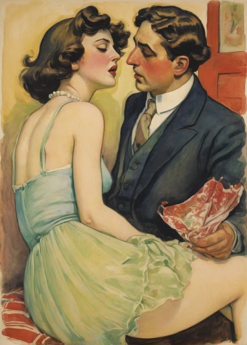 young couple,vintage man and woman,roaring twenties couple,courtship,as a couple,flapper couple,tango,woman holding pie,valentine day's pin up,french valentine,1920s,tango argentino,argentinian tango,woman eating apple,mistletoe,romantic portrait,vintage boy and girl,braque francais,amorous,honeymoon,Art,Classical Oil Painting,Classical Oil Painting 11