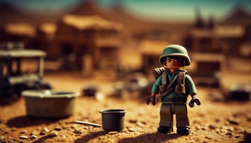 mud village,tilt shift,playmobil,miniature figures,war correspondent,clay doll,bedouin,miniature figure,children of war,clay animation,depth of field,human settlement,model train figure,clay figures,bricklayer,nomadic children,lost in war,farmworker,forced labour,tin toys,Unique,3D,Toy