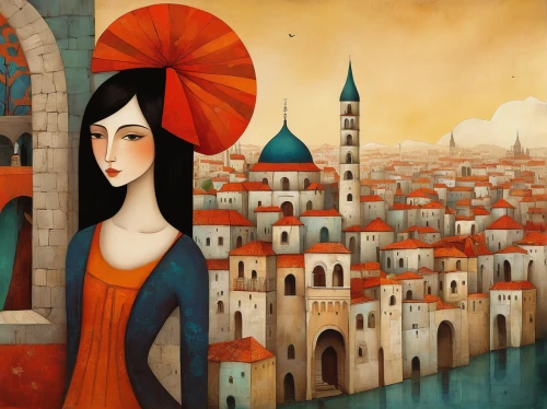 italian painter,damascus,girl in a long dress,travel woman,woman with ice-cream,art deco woman,hamelin,harissa,girl in a historic way,city ​​portrait,girl in a long,girl with bread-and-butter,persian poet,jaffa,orange blossom,bethlehem,praying woman,meticulous painting,arabic background,woman at cafe,Art,Artistic Painting,Artistic Painting 29