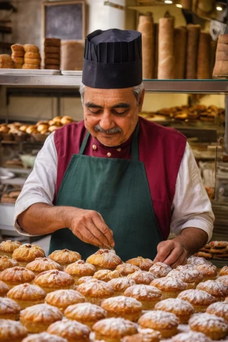 sufganiyah,kolach,zeppole,taralli,jordanian,sfogliatelle,adana kebabı,bakery products,amaretti di saronno,pastry chef,pakistani cuisine,rasgula,turkish cuisine,turkish specialty,kanafeh,nizwa souq,bağlama,kanelbullar,south asian sweets,shopkeeper,Art,Classical Oil Painting,Classical Oil Painting 30