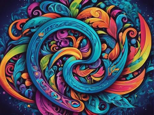 colorful spiral,spiral background,swirls,coral swirl,paisley digital background,swirl,spiral pattern,spirals,mandala loops,boho art,psychedelic art,heart swirls,swirling,spiral,mandala art,colorful foil background,time spiral,flora abstract scrolls,colorful tree of life,curlicue,Illustration,Realistic Fantasy,Realistic Fantasy 39
