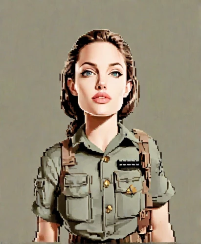 park ranger,military person,khaki,policewoman,vector girl,military,soldier,princess leia,combat medic,retro woman,retro girl,digital painting,daisy jazz isobel ridley,ranger,vietnam veteran,vector art,military uniform,female nurse,operator,gi