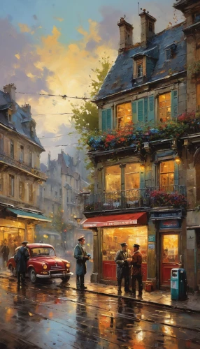 watercolor paris,paris cafe,watercolor paris shops,parisian coffee,evening atmosphere,paris shops,watercolor paris balcony,bistrot,french digital background,montmartre,paris,street scene,watercolor cafe,early evening,le mans,watercolor shops,world digital painting,rainy day,universal exhibition of paris,france,Conceptual Art,Oil color,Oil Color 06