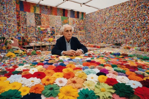 flower wall en,plastic arts,rolls of fabric,sculptor ed elliott,quilting,blanket of flowers,sea of flowers,flower carpet,quilt,plastic beads,flower blanket,pom-pom,shirakami-sanchi,plasticine,pompom,lego,knitting wool,to knit,anellini,chrysanthemum exhibition,Conceptual Art,Daily,Daily 26