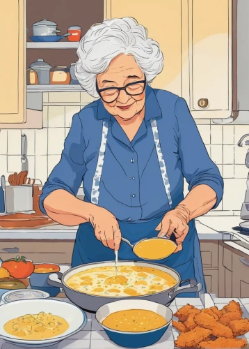 grandma,cooking book cover,food and cooking,southern cooking,granny,grandmother,making food,cooking,recipes,thanksgiving background,girl in the kitchen,domestic,domestic life,cooks,home cooking,grama,cook,bannock,laksa,cookery,Illustration,Vector,Vector 03