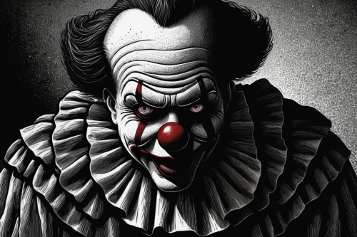 creepy clown,horror clown,scary clown,clown,joker,it,ronald,syndrome,rodeo clown,ringmaster,mcdonald,jigsaw,clowns,saw,chalk drawing,dark art,circus,bogeyman,comedy and tragedy,madhouse,Illustration,Black and White,Black and White 14
