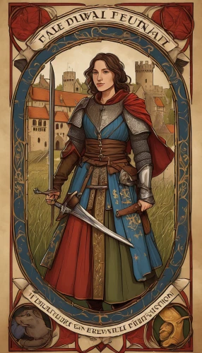 joan of arc,fairy tale icons,heroic fantasy,merida,free land-rose,medieval,swordswoman,sterntaler,cd cover,robin hood,the order of the fields,lilian gish - female,knight tent,celtic queen,girl in a historic way,heraldry,frame border illustration,quarterstaff,middle ages,fairy tale character,Conceptual Art,Fantasy,Fantasy 18