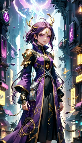 zodiac sign libra,mage,dodge warlock,libra,magistrate,sorceress,veil purple,yi sun sin,violet,cg artwork,caster,magus,summoner,la violetta,purple and gold,mezzelune,medusa,fantasia,purple background,lavendar,Anime,Anime,General