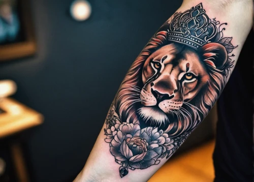 forearm,panthera leo,lion,tattoo,forest king lion,sleeve,african lion,lion white,lion head,with tattoo,lion number,on the arm,scar,two lion,male lion,tattoos,lion father,tattooed,zodiac sign leo,lion - feline,Photography,Artistic Photography,Artistic Photography 12