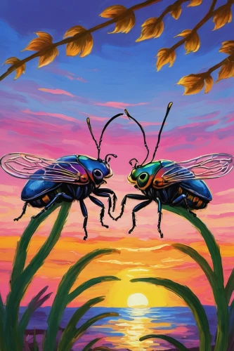 blister beetles,two bees,insects,cicada,flies,wasps,honeybees,artificial fly,bees,beetles,drone bee,buterflies,cuckoo wasps,flying insect,jewel bugs,honey bees,bugs,jewel beetles,flying seeds,fireflies,Art,Artistic Painting,Artistic Painting 04