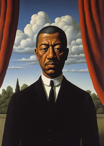 black businessman,a black man on a suit,grant wood,juneteenth,african american male,butler,black man,jack roosevelt robinson,black professional,clyde puffer,african businessman,black male,african-american,emancipation,afro-american,martin,self-portrait,el salvador dali,dali,luther,Art,Artistic Painting,Artistic Painting 06