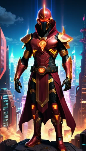 iron mask hero,celebration cape,red super hero,paysandisia archon,knight armor,black-red gold,emperor,dodge warlock,nova,ironman,doctor doom,alien warrior,core shadow eclipse,armored,figure of justice,magistrate,fantasy warrior,iron man,high priest,knight,Conceptual Art,Sci-Fi,Sci-Fi 26