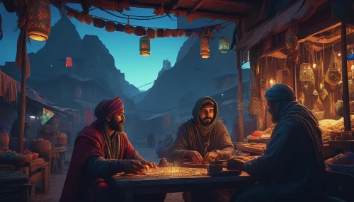 vendors,merchant,souk,monks,grand bazaar,medieval market,shopkeeper,marketplace,souq,caravanserai,nomads,bazaar,game illustration,world digital painting,spice souk,medieval street,fruit market,the market,street food,bedouin,Conceptual Art,Sci-Fi,Sci-Fi 11