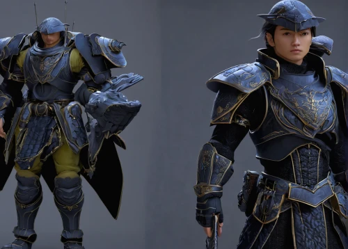 male elf,paladin,knight armor,sterntaler,male character,vax figure,dark blue and gold,aesulapian staff,dragoon,kadala,mercenary,cullen skink,drg,dodge warlock,imperial coat,armor,alien warrior,gilt edge,dane axe,blue-collar worker,Illustration,Japanese style,Japanese Style 18