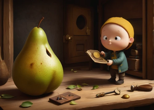 pear cognition,pear,pears,acorns,bell apple,asian pear,rock pear,acorn,cute cartoon character,kiwifruit,clay animation,collecting nut fruit,copper rock pear,pinocchio,baked apple,golden apple,young gooseberry,woman eating apple,pearl onion,gooseberry family,Illustration,Abstract Fantasy,Abstract Fantasy 22