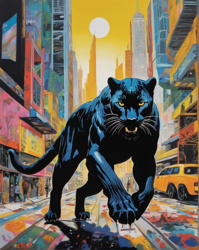 panther,canis panther,black cat,alley cat,blue tiger,jaguar,wild cat,big cat,catwoman,street cat,head of panther,prowl,cool pop art,feline,felidae,feral,tigers,birds of prey-night,tiger,david bates,Conceptual Art,Graffiti Art,Graffiti Art 10