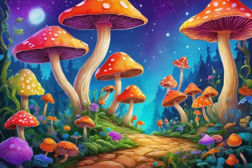 mushroom landscape,fairy forest,toadstools,fairy world,mushrooms,forest mushrooms,mushroom island,fairy village,cartoon forest,fairytale forest,enchanted forest,fairy galaxy,children's background,cartoon video game background,forest floor,colorful background,elven forest,forest mushroom,forest background,forest of dreams,Art,Classical Oil Painting,Classical Oil Painting 11