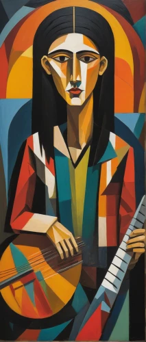 woman playing,musician,itinerant musician,woman playing violin,musicians,jazz guitarist,harp player,guitar player,string instrument,stringed instrument,charango,violin woman,cavaquinho,harpist,piano player,art deco woman,street musician,woman sitting,music instruments,string instruments,Art,Artistic Painting,Artistic Painting 35