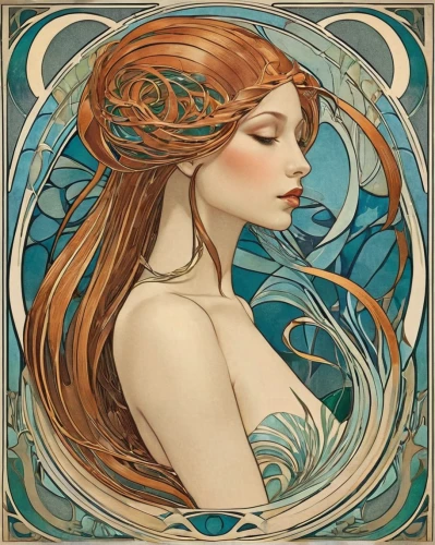 art nouveau,art nouveau design,mucha,rusalka,art nouveau frame,mermaid vectors,art nouveau frames,merfolk,siren,water nymph,alfons mucha,the sea maid,the zodiac sign pisces,mermaid,aquarius,pisces,the wind from the sea,virgo,believe in mermaids,nami,Illustration,Retro,Retro 08