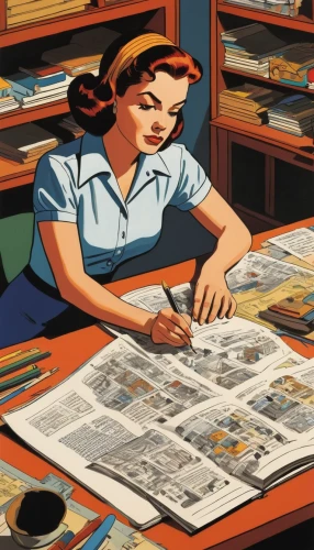 retro 1950's clip art,blonde woman reading a newspaper,girl at the computer,the girl studies press,vintage illustration,newspaper delivery,retro women,newspaper reading,sci fiction illustration,newspapers,1940 women,mail clerk,newspaper advertisements,reading the newspaper,women's novels,girl studying,women in technology,people reading newspaper,book illustration,blonde sits and reads the newspaper,Illustration,American Style,American Style 09