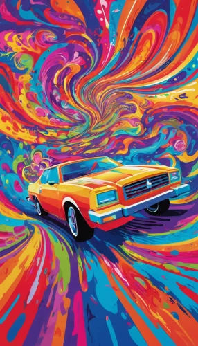 3d car wallpaper,60s,70s,psychedelic art,abstract retro,retro car,psychedelic,70's icon,groovy,jaguar e-type,lsd,60's icon,retro background,marbled,futura,corvette,cool pop art,pop art colors,retro automobile,jaguar xjs,Conceptual Art,Oil color,Oil Color 23