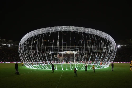 kinetic art,soccer-specific stadium,klaus rinke's time field,european football championship,light art,floodlight,giant soap bubble,football stadium,football pitch,playing field,musical dome,lighting system,soccer field,panoramical,live broadcast antenna,floodlights,wire light,cosmos field,the framework,light graffiti,Photography,Documentary Photography,Documentary Photography 31
