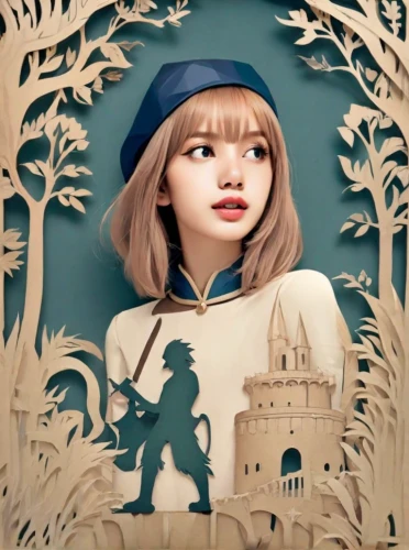 fairy tale character,cube background,antique background,vintage background,fairy tale icons,alice,portrait background,porcelain doll,girl in a historic way,momo,alhambra,cardboard background,the fan's background,beautiful frame,beret,spy visual,fantasy girl,sujeonggwa,fairy tale,vintage wallpaper