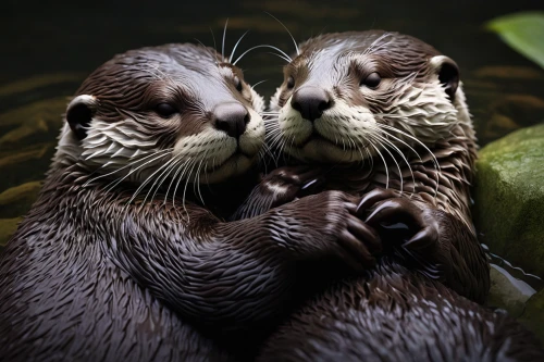otters,otter,north american river otter,cute animals,sea lions,marine mammals,sea otter,seals,hold hands,holding hands,sweethearts,sea mammals,animal photography,sea animals,zoo planckendael,grooming,courtship,tenderness,couple in love,guarantee seal,Conceptual Art,Fantasy,Fantasy 11