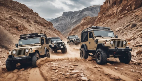 off-road vehicles,jeeps,desert run,military jeep,land rover series,convoy,jeep wrangler,all-terrain,jeep rubicon,land rover defender,4x4,four wheel drive,four wheel,al siq canyon,off-roading,desert racing,willys,desert safari,mercedes-benz g-class,jeep honcho,Art,Classical Oil Painting,Classical Oil Painting 02