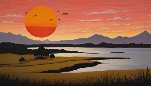 uluru,sailing orange,orange sky,altiplano,sossusvlei,the yolk,volcanic landscape,aso kumamoto sunrise,red sun,olle gill,kamchatka,egg yolk,bitter orange,sun,plains,hanging moon,finch in liquid amber,dali,mercury transit,murcott orange,Illustration,Abstract Fantasy,Abstract Fantasy 05