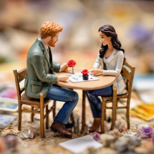 romantic meeting,romantic dinner,courtship,tabletop photography,dating,table decorations,dinner for two,romantic scene,proposal,conversation,tablescape,date,miniature figures,women at cafe,table arrangement,love letters,table setting,couple - relationship,table artist,table decoration,Unique,3D,Panoramic