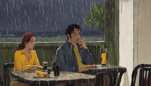 rainy day,in the rain,rainy,rain bar,romantic scene,rainy season,heavy rain,rain,rainy weather,romantic dinner,raining,the coffee shop,woman at cafe,romantic meeting,the sun and the rain,rains,romantic night,tearoom,rainstorm,umbrellas,Conceptual Art,Daily,Daily 08