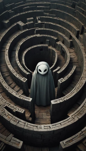 panopticon,maze,labyrinth,conceptual photography,pawn,nabemono,photo manipulation,judgment,lalibela,photomanipulation,circle of confusion,anonymous,time spiral,buddhist hell,the nun,shinigami,hooded man,taijitu,sōjutsu,baymax,Conceptual Art,Daily,Daily 11