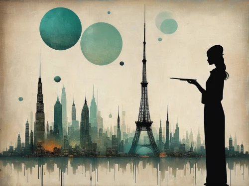 paris clip art,globe trotter,little girl with balloons,waterglobe,balloon,world digital painting,transistor,ballooning,gas balloon,juggler,art deco background,red balloon,ballon,globes,spheres,blue balloons,juggling,city scape,orrery,universal exhibition of paris,Illustration,Realistic Fantasy,Realistic Fantasy 35