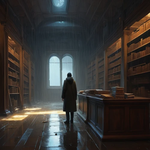 librarian,sci fiction illustration,library,old library,study room,bookstore,bookshop,book store,reading room,bibliology,scholar,apothecary,bookshelves,the books,library book,open book,books,hall of the fallen,backgrounds,bookcase,Conceptual Art,Sci-Fi,Sci-Fi 07