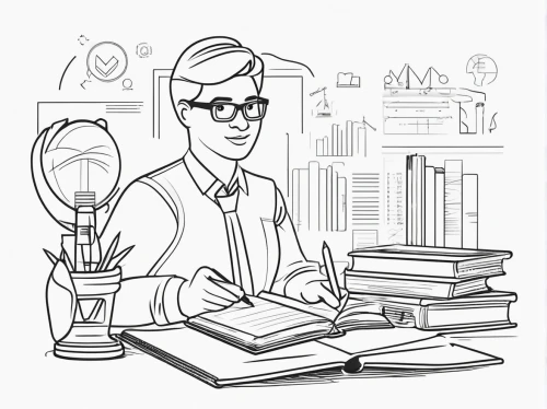 office line art,reading magnifying glass,bookkeeper,magnifier glass,online course,accountant,reading glasses,stock exchange broker,publish a book online,book glasses,researcher,project manager,publish e-book online,librarian,academic,financial advisor,coloring page,blockchain management,business analyst,author,Illustration,Black and White,Black and White 04