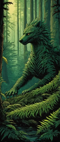 forest dragon,forest animal,green dragon,swampy landscape,alligator,landmannahellir,iguanidae,saurian,swamp,crocodile,forest background,forest fish,tree-rex,tirannosaurus,tyrannosaurus,spruce forest,uintatherium,basilisk,digital illustration,temperowanie,Illustration,Realistic Fantasy,Realistic Fantasy 25