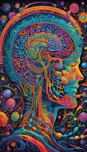 psychedelic art,psychedelic,lsd,mind-body,dimensional,consciousness,brain,brain icon,human brain,acid,trip computer,mind,dopamine,computational thinking,brain structure,cubensis,hallucinogenic,open mind,neural pathways,kaleidoscopic,Illustration,Realistic Fantasy,Realistic Fantasy 39