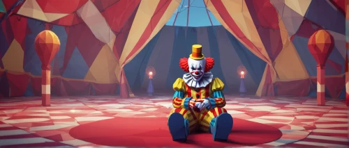 circus animal,circus tent,circus,circus show,cirque du soleil,cirque,circus elephant,creepy clown,rodeo clown,ringmaster,horror clown,scary clown,big top,circus stage,clown,circus aerial hoop,marionette,circus aeruginosus,juggler,harlequin,Unique,3D,Low Poly
