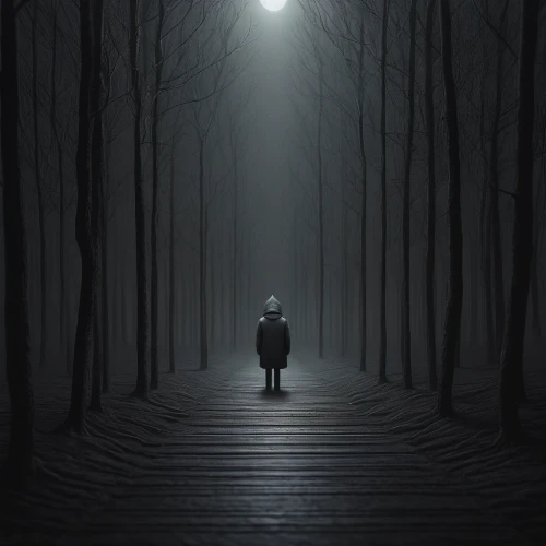 slender,sleepwalker,loneliness,solitary,to be alone,dark park,the path,lonely child,dark art,hollow way,eerie,isolated,solitude,photomanipulation,abduction,the wanderer,pierrot,sci fiction illustration,world digital painting,digital painting,Illustration,Realistic Fantasy,Realistic Fantasy 17
