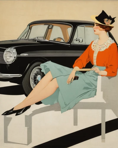 art deco woman,woman in the car,opel captain,vintage illustration,chrysler windsor,retro women,lincoln motor company,mercedes-benz 200,woman sitting,daimler,ford motor company,vintage women,borgward,executive car,vintage woman,chrysler airflow,girl and car,daimler 250,packard patrician,bmw 320,Illustration,Retro,Retro 15