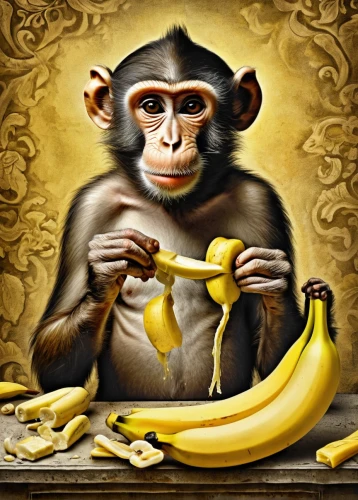 monkey banana,monkeys band,banana,primate,bananas,primates,chimpanzee,nanas,ape,monkey wrench,chimp,banana peel,monkey family,great apes,banana family,the monkey,macaque,banana cue,gorilla,monkey gang,Illustration,Realistic Fantasy,Realistic Fantasy 40